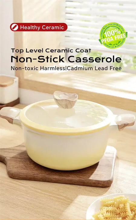 Donnor cerâmica não revestida antiaderente pan 0 panela de sopa de flúor frigideira fogão de indução pote universal cozinha cozinhar ferramentas