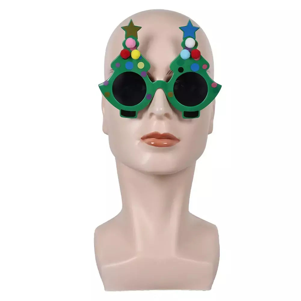 Filme aterrorizante arte palhaço chifre manchado de sangue óculos de árvore de natal adereços cosplay ? Acessórios de adereços para terno de carnaval de Halloween