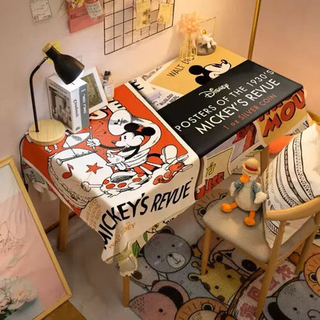 Toalha De Mesa Mickey Mouse Dos Desenhos Animados Da Disney Para Crianças, Mesa De Jantar Americana, Toalha De Mesa De Café Retro, Toalha De Mesa Quadrada