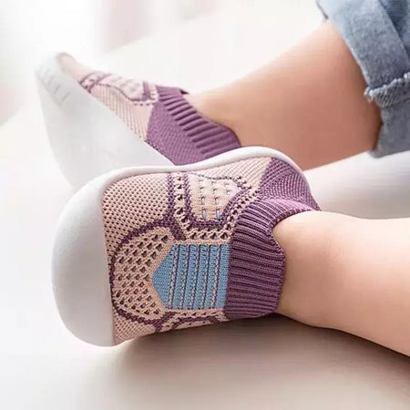 Sapatos de malha respirável para recém-nascido, meias infantis, fundo macio, antiderrapante, menino e menina, 0 a 5 anos, verão