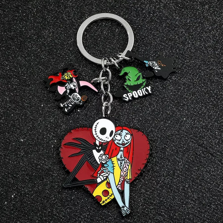 O pesadelo antes do natal chaveiro sally jack skellington halloween chaveiros porta-chaves do carro para casal jóias presentes