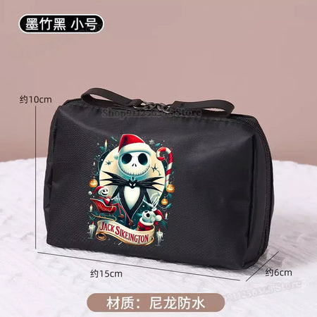 O pesadelo antes do natal saco de maquiagem figura dos desenhos animados jack skellington bolsa sacos cosméticos disney compõem casos organizadores