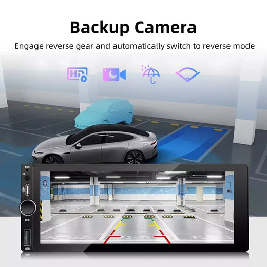 1din 6.86 "sem fio carplay android auto multimídia carplay tela de toque espelho link estéreo bluetooth usb fm câmera mp5 player