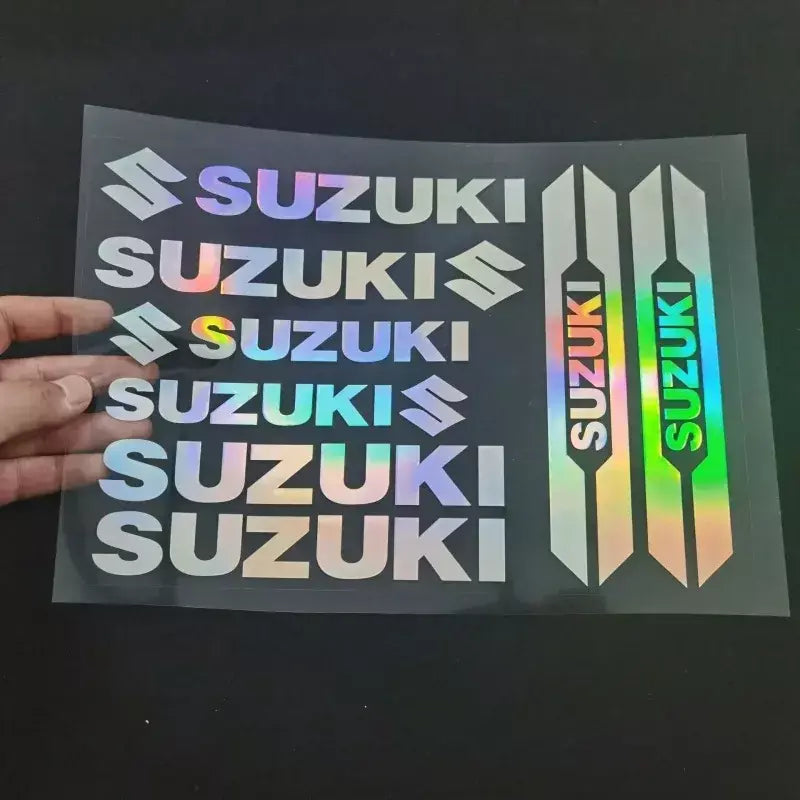 Para suzuki motocicleta adesivos decorativos personalizados corpo capacete absorção de choque criativo à prova dwaterproof água modificado adesivos