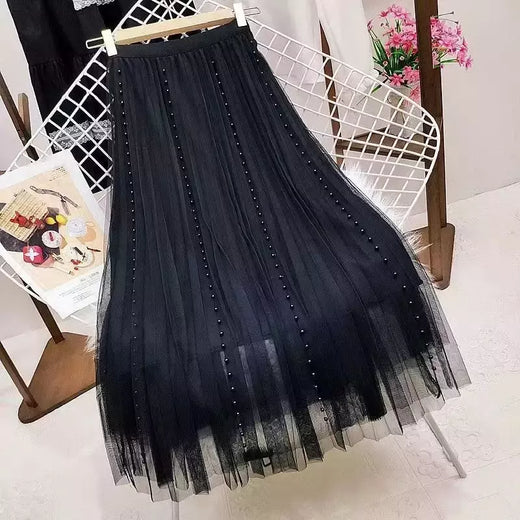 Y2K-Harajuku Saia Longa, Moda Estilo Coreano, Outono e Primavera, Linha A, Vintage, Preto, Rosa, Cintura Alta, Midi, Maxi, Mais Burro