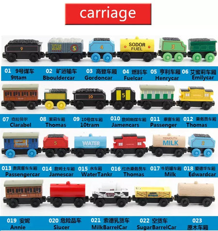 10 pçs/set trens de madeira magnética brinquedos pista veículo ferroviário locomotiva de madeira modelo de transporte para thomaing trem brinquedo presente crianças