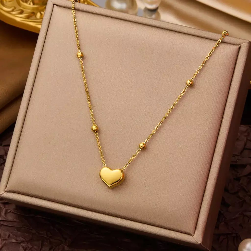 Dieyuro 316l aço inoxidável simples coração amor circular borla colar senhora tendência moda clavícula corrente jóias presente glamouroso
