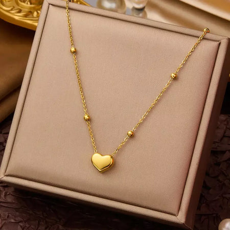Dieyuro 316l aço inoxidável simples coração amor circular borla colar senhora tendência moda clavícula corrente jóias presente glamouroso