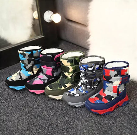 2023 inverno crianças sapatos de pelúcia tecido impermeável antiderrapante sapatos da menina sola de borracha botas de neve moda quente botas ao ar livre
