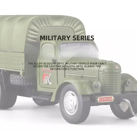 1:24 ca10 caminhão vintage modelo de carro blindado brinquedo liga diecast militar transportadora veículos modelos som luz crianças presentes
