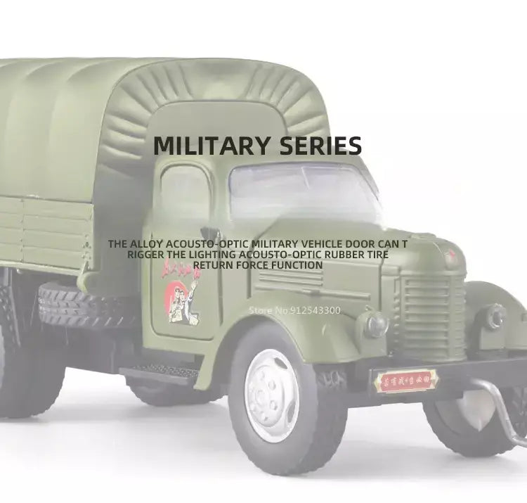 1:24 ca10 caminhão vintage modelo de carro blindado brinquedo liga diecast militar transportadora veículos modelos som luz crianças presentes