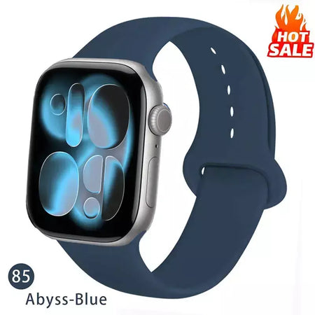 Pulseiras de silicone para apple watch pulseira 44mm 45mm 40 41mm 42-46mm pulseiras esportivas iwatch série 10 11 9 8 7 6 5 4 se ultra 3/2 49mm