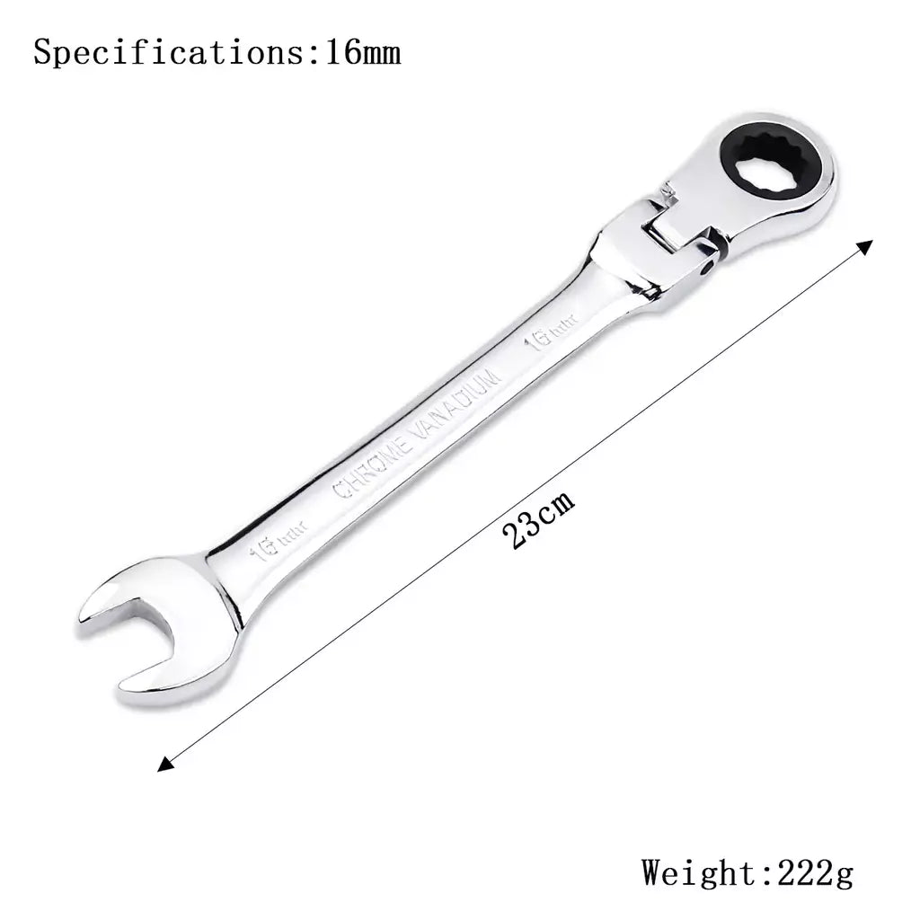 Chave de catraca de chaves, conjunto de ferramentas manuais, catraca de 72 dentes, cabeça flexível, acabamento espelhado, 6mm-27mm, reparo automático e doméstico, 1 peça