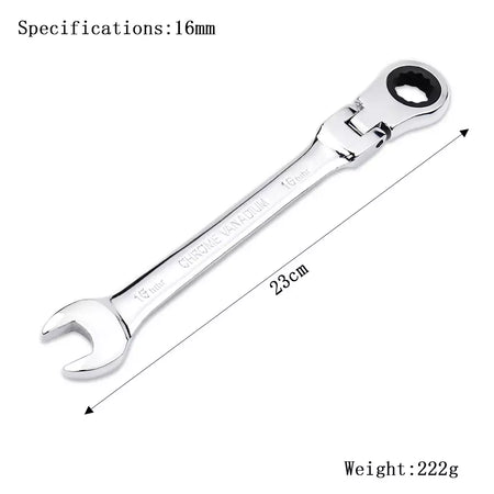 Chave de catraca de chaves, conjunto de ferramentas manuais, catraca de 72 dentes, cabeça flexível, acabamento espelhado, 6mm-27mm, reparo automático e doméstico, 1 peça