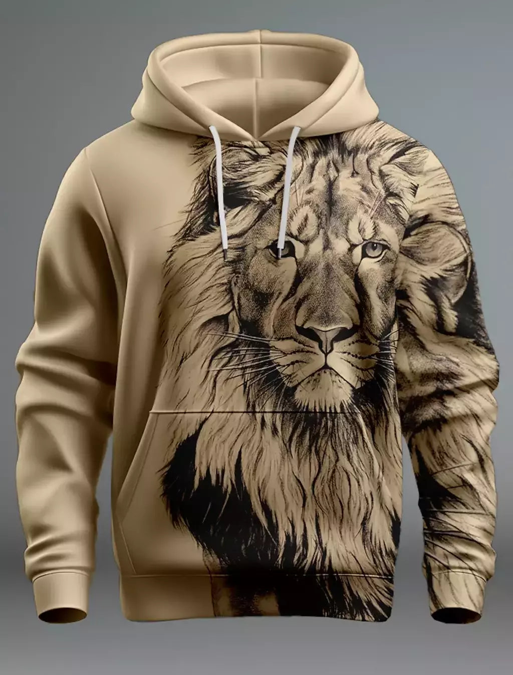 Capuz de manga comprida masculino, moletom com capuz, impressão 3D, bolso frontal, streetwear, moda primavera, novo