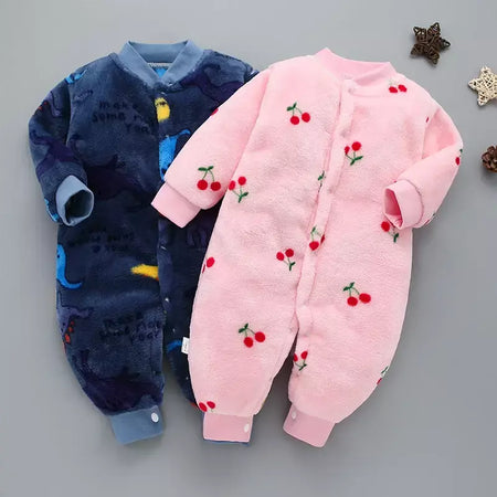 Bebê recém-nascido primavera inverno roupas jaqueta infantil para meninas macacão para meninos flanela macia bebe macacão roupas de bebê 0-18 meses