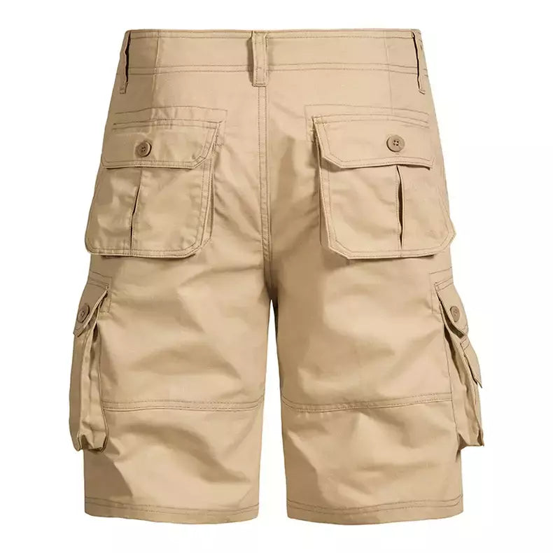 Shorts de praia largas para homens, macacão de bolso múltiplo, calça níquel confortável de algodão para o verão, esportes casuais ao ar livre