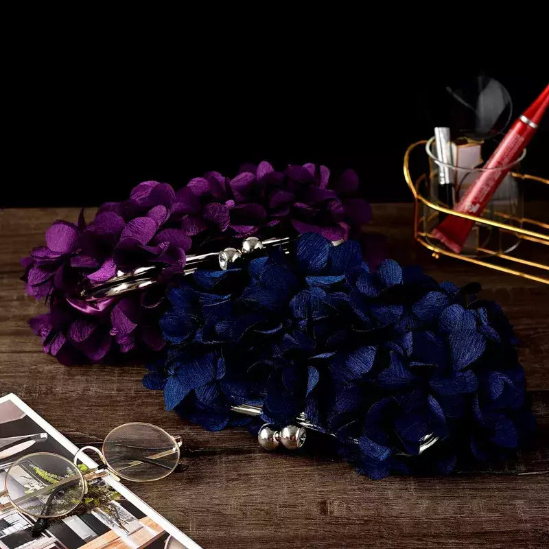 Bolsa de embreagem floral para mulheres, bolsa de casamento para noivas e senhoras, 8 cores, branco, azul, roxo, sacos de flores de noite