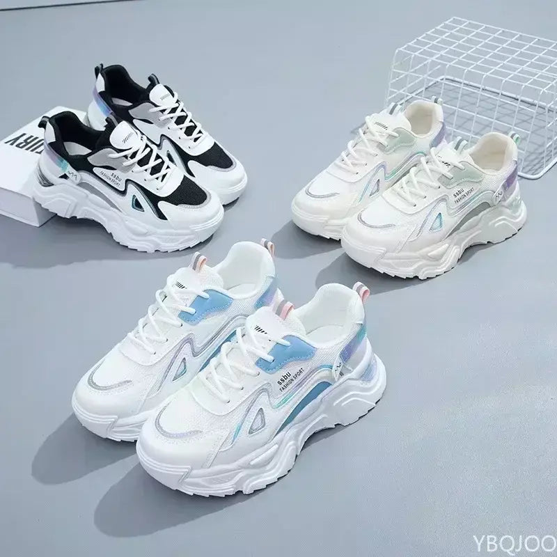 2025 tênis feminino plataforma sapatos planos mulher sapatos verdes formadores casuais senhoras tênis grossos sapatos femininos