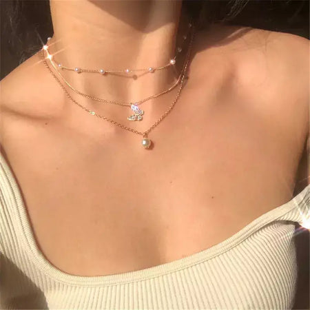 Vintage redondo charme em camadas colar jóias femininas acessórios em camadas para meninas roupas presentes estéticos moda pingente 2024
