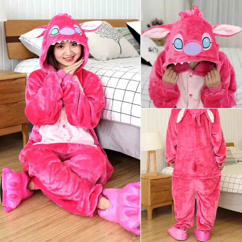 Mulheres e homens Ponto Animal Onesies, Pijama com capuz dos desenhos animados, Trajes de Halloween, Natal Onesie, adultos, Kigurumi