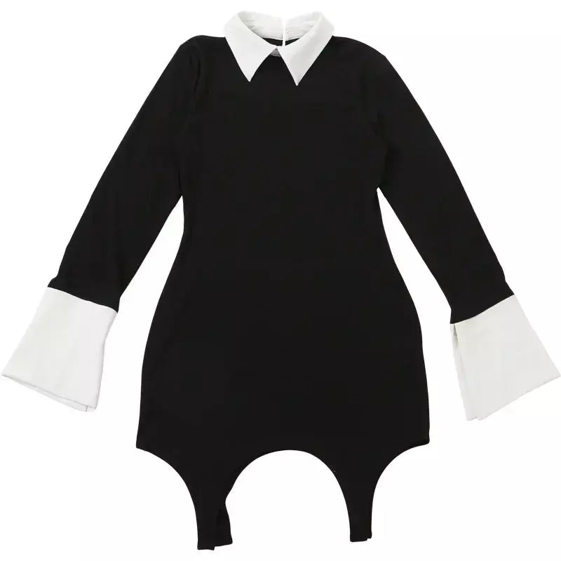 Retro vestido fino outono inverno moda cor bloqueando sexy elegante vestidos de noite manga longa lapela cintura alta roupas femininas