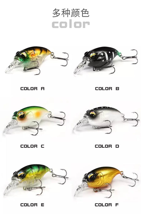 38mm 8g topwater mini crankbait isca de pesca flutuante wobbler isca dura artificial para pique walleye baixo plástico swimbait enfrentar