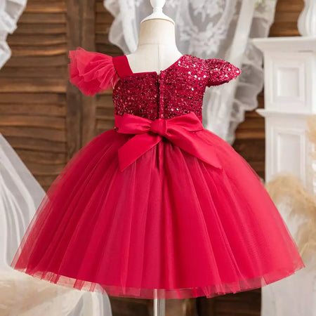 Vestidos de lantejoulas princesa feminina, vestido de batismo, festa de casamento infantil, Natal, vestido novo de luxo, 2022