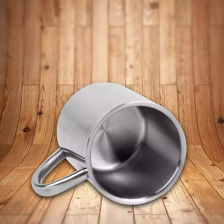 Double Wall Anti Scalding Coffee Mug, Copo de bebida inoxidável portátil isolado, Aço potável, Polimento Beer Tea Juice, 220ml