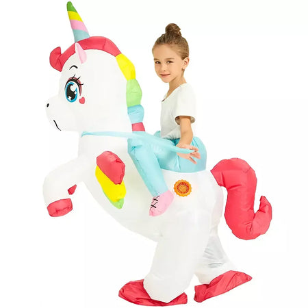 Vestuário colorido unicórnio animal trajes infláveis terno anime purim halloween carnaval festa cosplay traje para crianças adultas