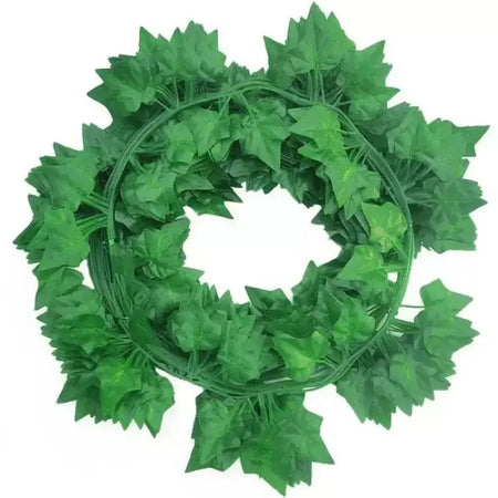 Folha de hera verde artificial rattan trepadeira folhas videira pendurado guirlanda diy flores falsas plantas para jardim festa de casamento decoração de casa