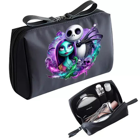 O pesadelo antes do natal saco de maquiagem figura dos desenhos animados jack skellington bolsa sacos cosméticos disney compõem casos organizadores