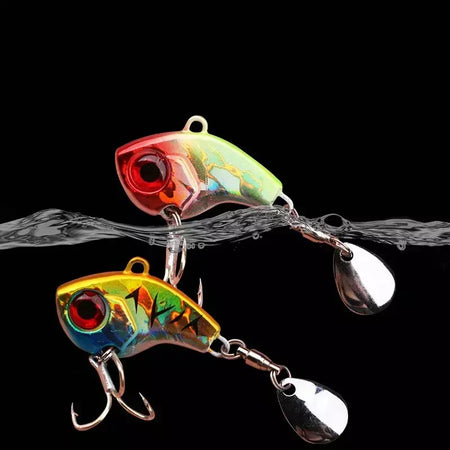 Isca de pesca 5g-20g oscilação rotativa metal vib vibração isca girador colher gabarito mar iscas artificiais duras lantejoulas enfrentar