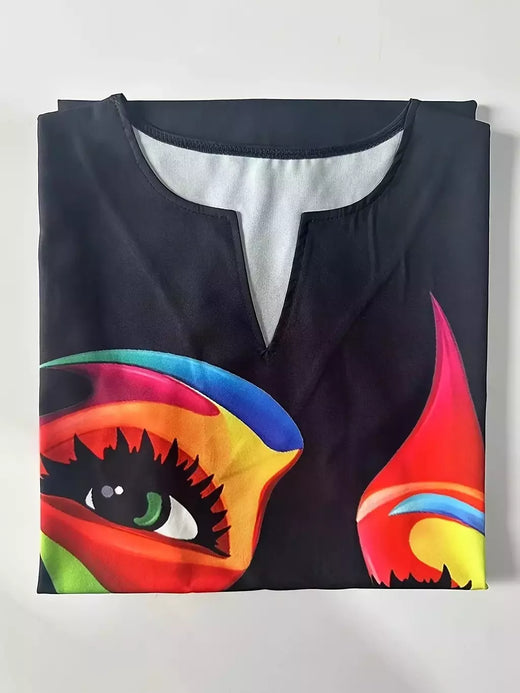 Vestido de noite sem mangas feminino, decote em v, vestido de bolso, estampa de colete casual, tamanho grande, elegante, uma peça, verão