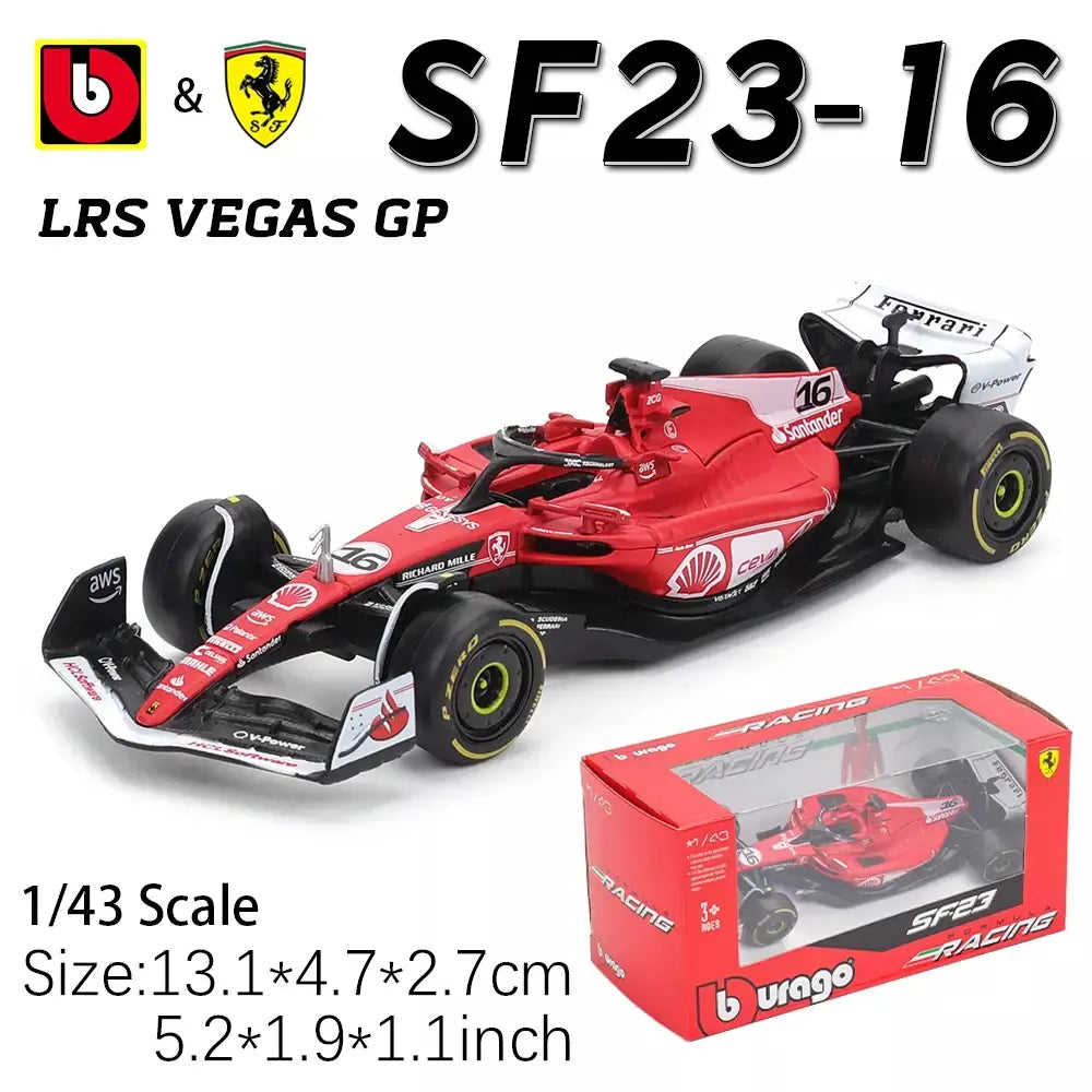 Bburago 1:43 2024 2023 F1 Scuderia Ferrari SF24 SF23 # 16 lecler # 55 sainz jr liga carro de luxo fundido modelo de carro série de brinquedos