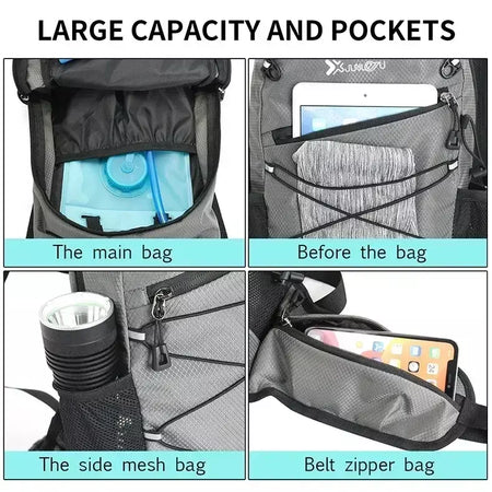 Caminhadas mochila impermeável poliéster resistente ao desgaste das mulheres dos homens trekking mochila em camadas saco de armazenamento esporte para exercício fitness