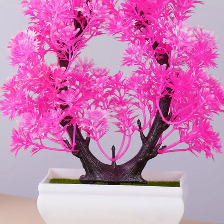 Plantas artificiais em vaso bonsai lindas pequenas plantas de árvore flores falsas ornamentos em vaso para casa jardim decoração oficial do hotel