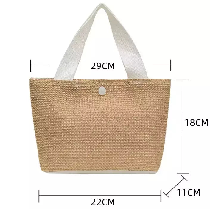Fsafashion-bolsa de tecido palha para mulheres, bolsa casual para férias, bolsas com alça superior, bolsas de ombro retrô artesanais, moda feminina, 2024