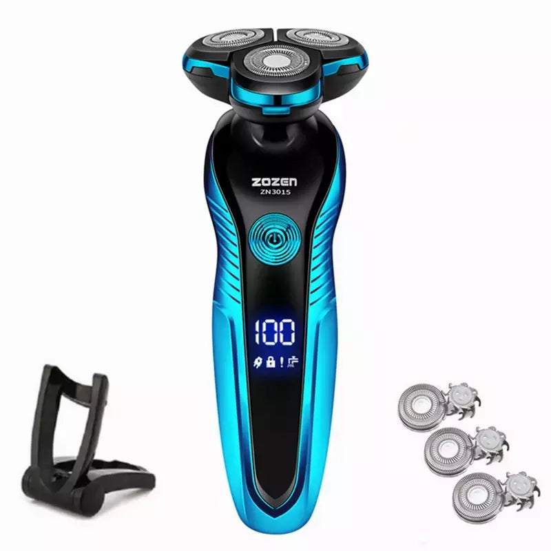 ZOZEN-Barbeador elétrico recarregável para homens, lâmina, aparador de cabelo, corte, máquina de barbear, aparador de barba, seco, uso duplo