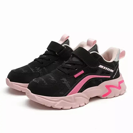 Crianças casuais rosa meninas sapatos de couro moda para 7-15y leve correndo jovens estudantes crianças esportes sapato da menina nbgaga