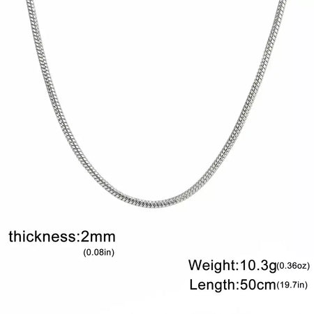 My Shape Rodada Cobra Cadeia Colar para Mulheres Homens Aço Inoxidável Link Cadeia 0.9mm 1.2mm 2mm Cadeia Gargantilha Moda Jóias Presentes
