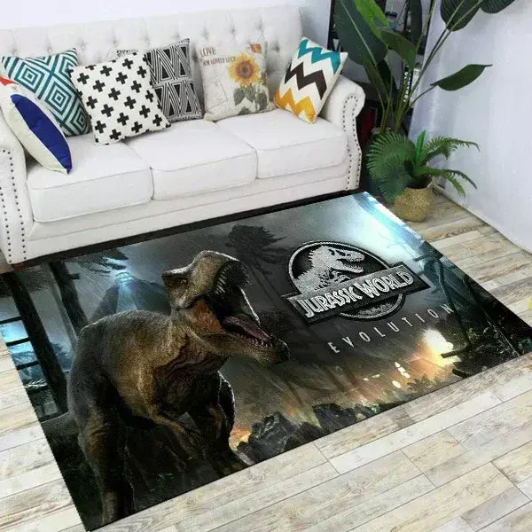 Jurassic park dinossauro dos desenhos animados tapetes antiderrapante área para sala de estar quarto pé almofada decoração, criança jogo tapete