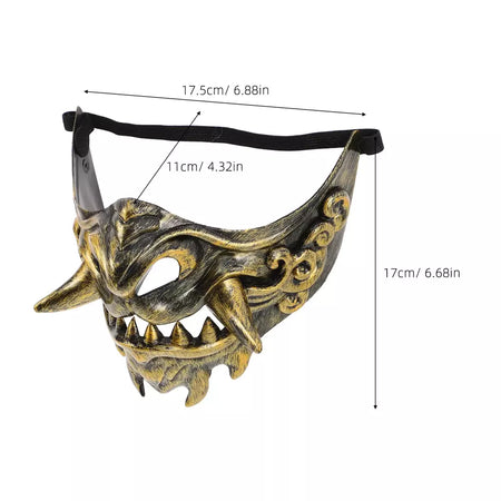 1pc japonês samurai máscara para homens máscara do diabo halloween carnaval festa traje adereços plástico demônio máscara festa de halloween vestir-se