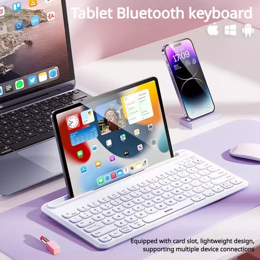 Baseus-Teclado Bluetooth Ultra Fino Sem Fio, Silencioso, Recarregável, Tablet, iPad Pro, Huawei, MatePad, Lenovo, Android, K02