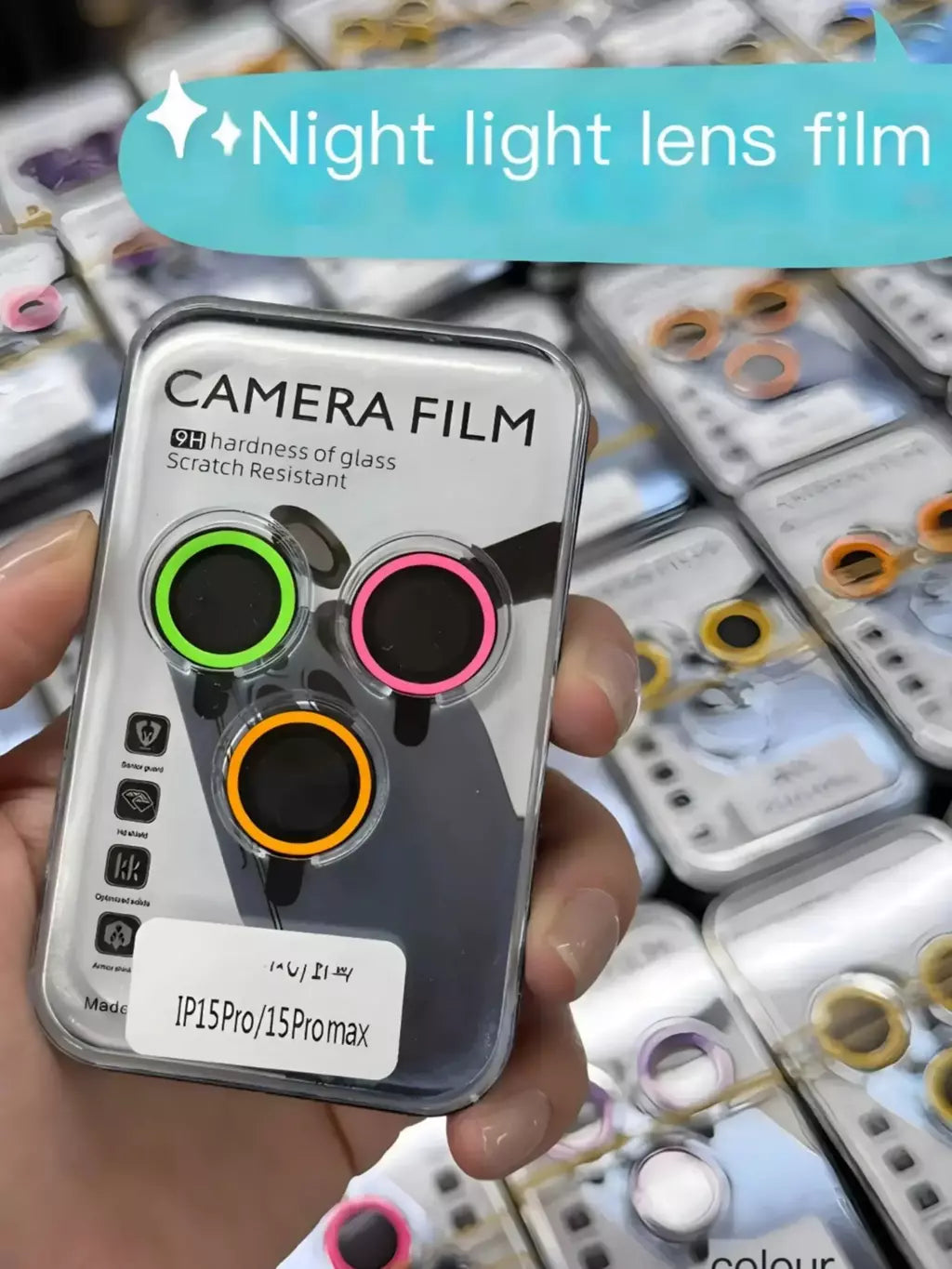 Película protetora de câmera de cerâmica luminosa, 2-3 peças para iphone 16 12 13 14 15 pro max 15 plus 13 12 mini anel de lente tampa brilhante de vidro