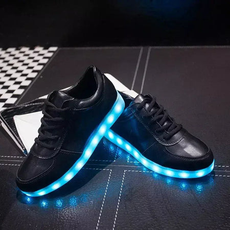 Maogu 2024 adulto unissex das mulheres dos homens criança tênis luminosos brilhante carga usb meninos led colorido light-up sapatos meninas calçados