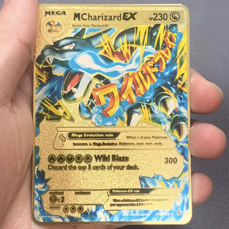 999999 Pontos hp pokemon cartão de metal charizard ouro metal super cartões inglês cartão mewtwo vmax mega anime jogo coleção presentes