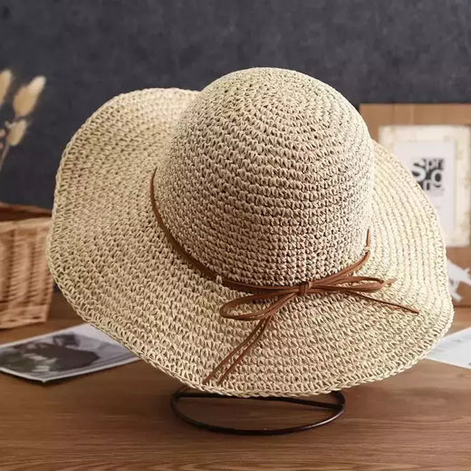 Chapéus de praia Adultos Feminino Sunscreen Cap Mulheres Simples Chapéus de Palha Verão Chapéus de Sol para Mulheres Lady Folding Bow Travel Caps Feminino