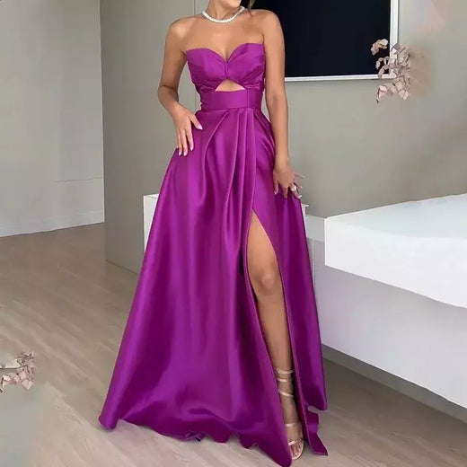 Conjunto de vestido Halter sem mangas, vestido Halter, saia de cintura alta, saia de um passo, monocromática, sexy, apropriada para festa, moda cabeça