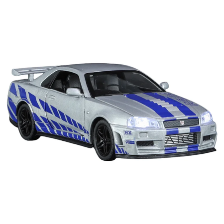 1:32 gtr r34 skyline simulação de liga rápida modelo de carro diecasts & veículos de brinquedo e carros furiosos decoração brinquedos para crianças menino